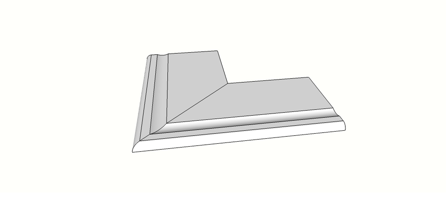 Randstein mit 1/4 abgerundeter Kante und Rille <span style="white-space:nowrap;">30x60 cm</span>   <span style="white-space:nowrap;">st. 20mm</span>