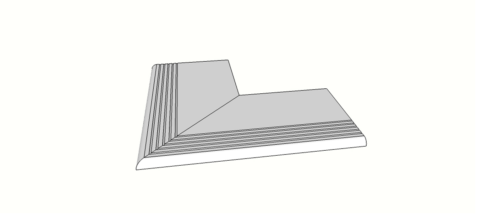 Randstein mit 1/4 abgerundeter Antirutschkante <span style="white-space:nowrap;">30x60 cm</span>   <span style="white-space:nowrap;">st. 20mm</span>