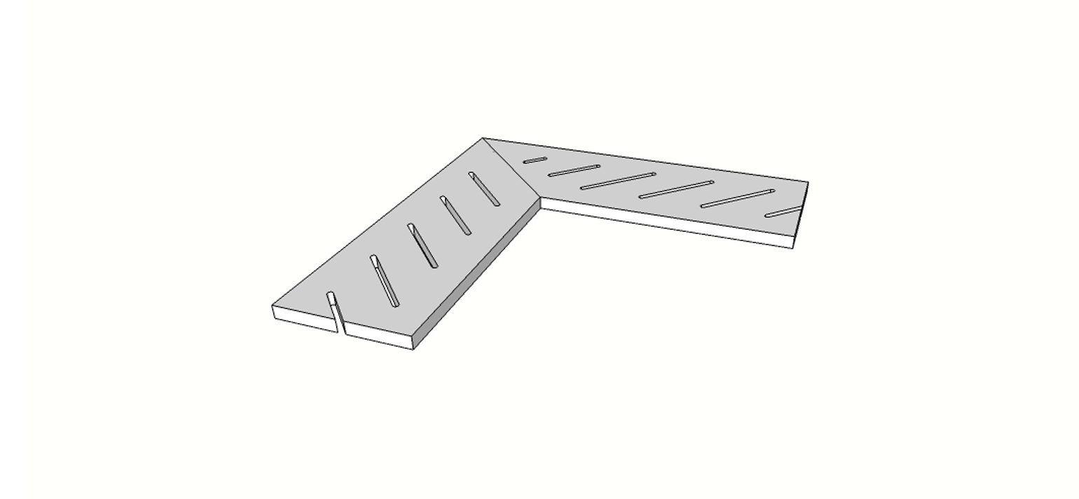 Außeneckstein (2 Stk.) mit 1/4 abgerundeter Kante und Rille <span style="white-space:nowrap;">30x60 cm</span>   <span style="white-space:nowrap;">st. 20mm</span>